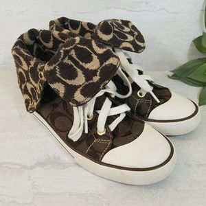 COACH High Top Fold Down Canvas Bonney Sneakers